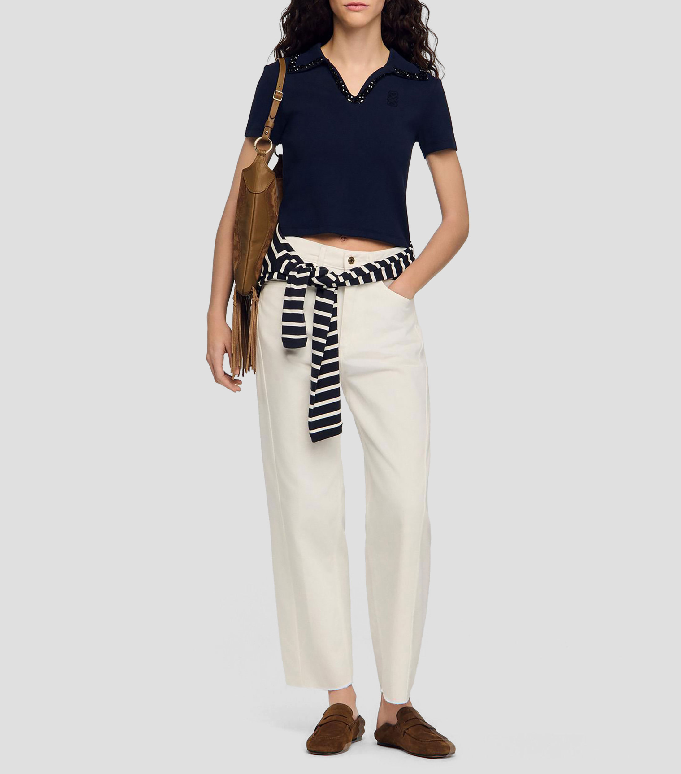 Playera cuello polo manga corta fantasía Mujer